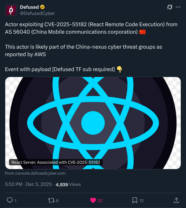 Defused Cyber Tweet about China Nexus Actors